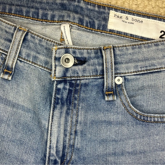 rag & bone Dre Low Rise Slim Boyfriend Raw Hem Light Blue Jean - Picture 5 of 7